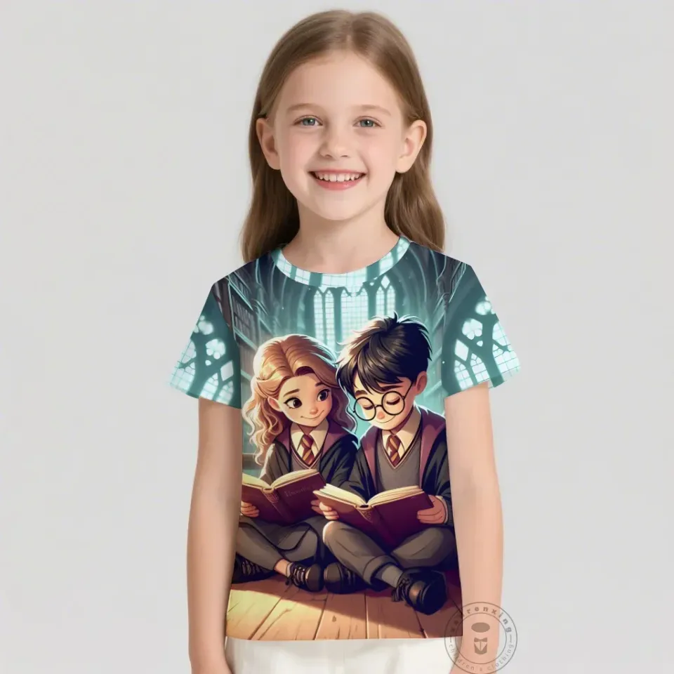 T Shirts Anime Harry Potter 3D Print Kids T Shirt Fashion Casual Cartoon Round Neck T-shirt Boy Girl Children Clothing Tees Tops