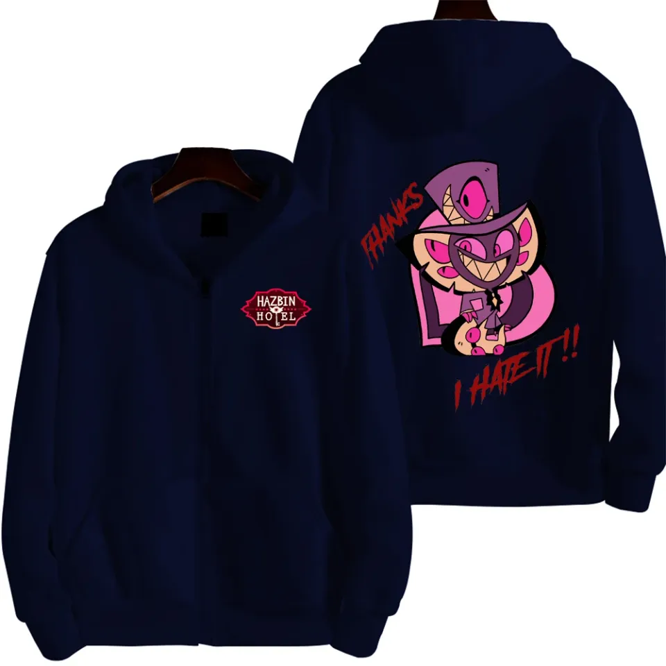 I Hate It Hazbin Hotel Men Zip Up Hoodie