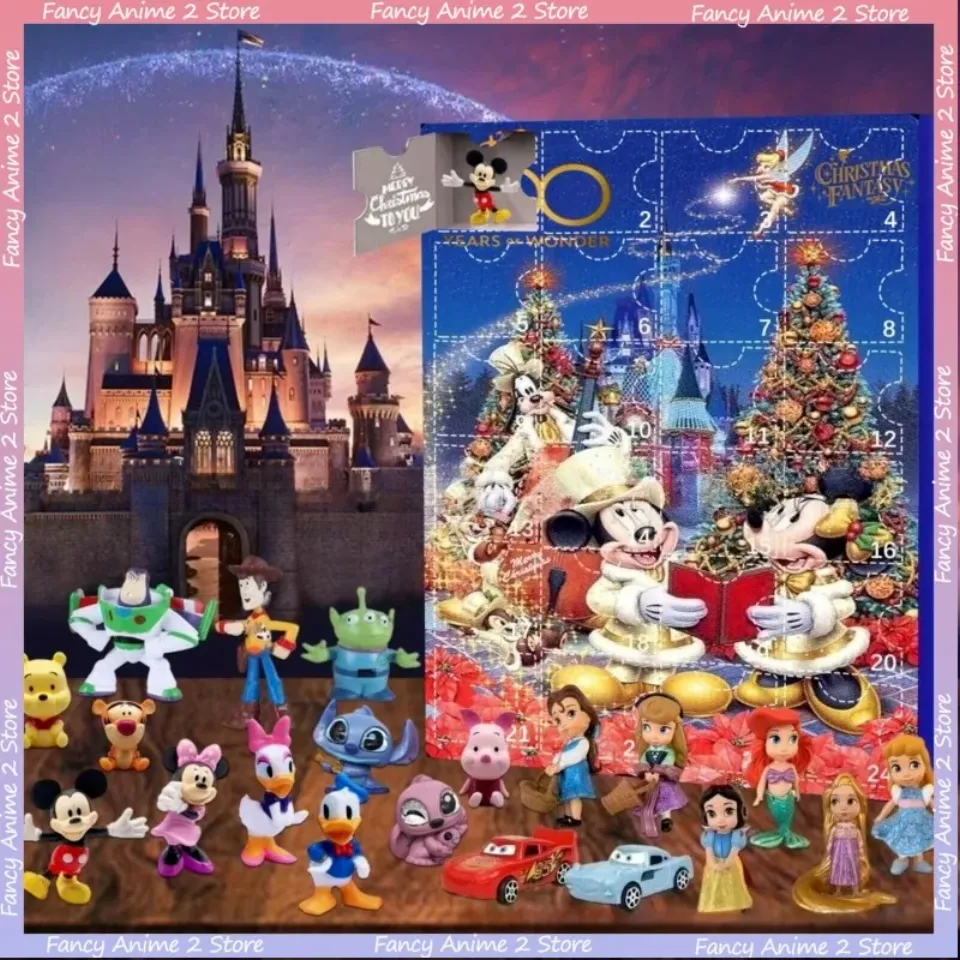 2025 Christmas Mickey Mouse Minnie Advent Calendar Blind Box 24 Days Countdown Surprise Blind Box Random Toys Gifts New Year