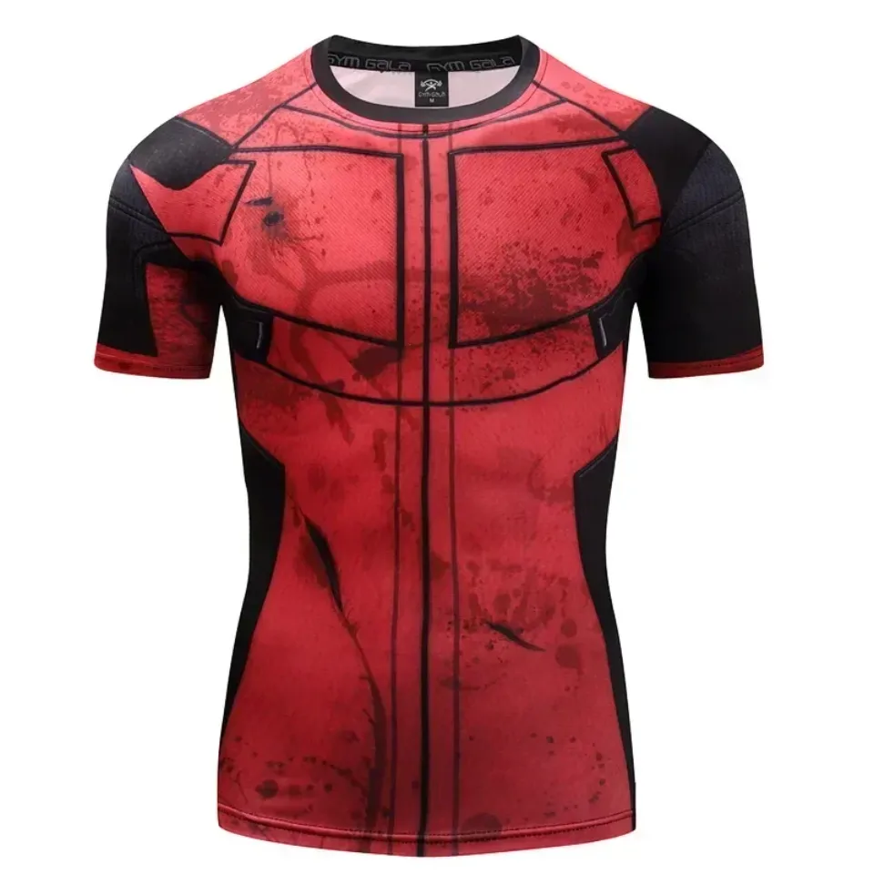 Men's Compression Shirts Superhero Longs Sleeve Workout Gym T-Shirt Running Tops Cool Dry Sports Base Layer Athletic Undershirts