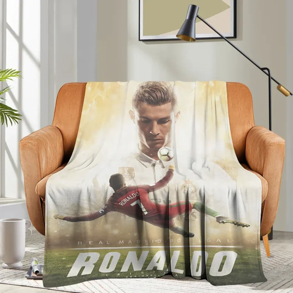 Custom Blanket Sofa Ronaldo CR7 Bed Camping Nap Fluffy Soft Blankets for Winter Warm King Size Microfiber Bedding