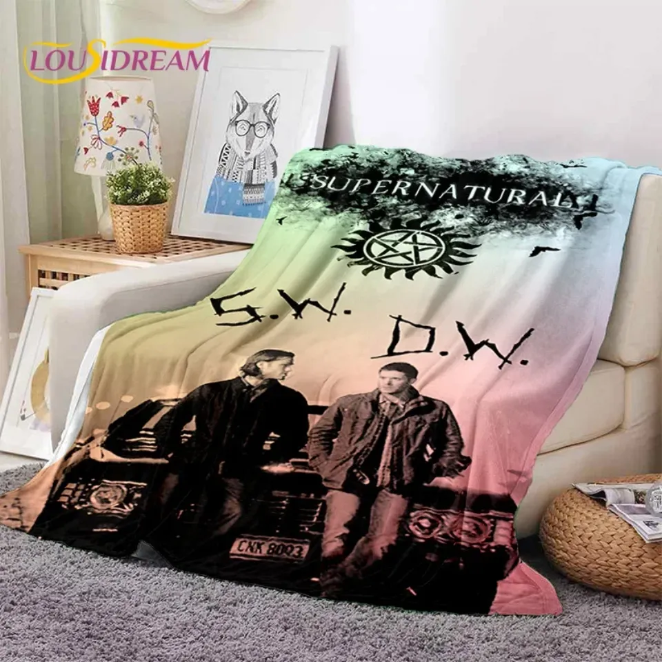 SPN Latest Supernatural Dean Sam Soft Flannel Blankets,Throw Blanket Comfortable Blanket for Picnic Beds Sofa Home Bedroom Gift