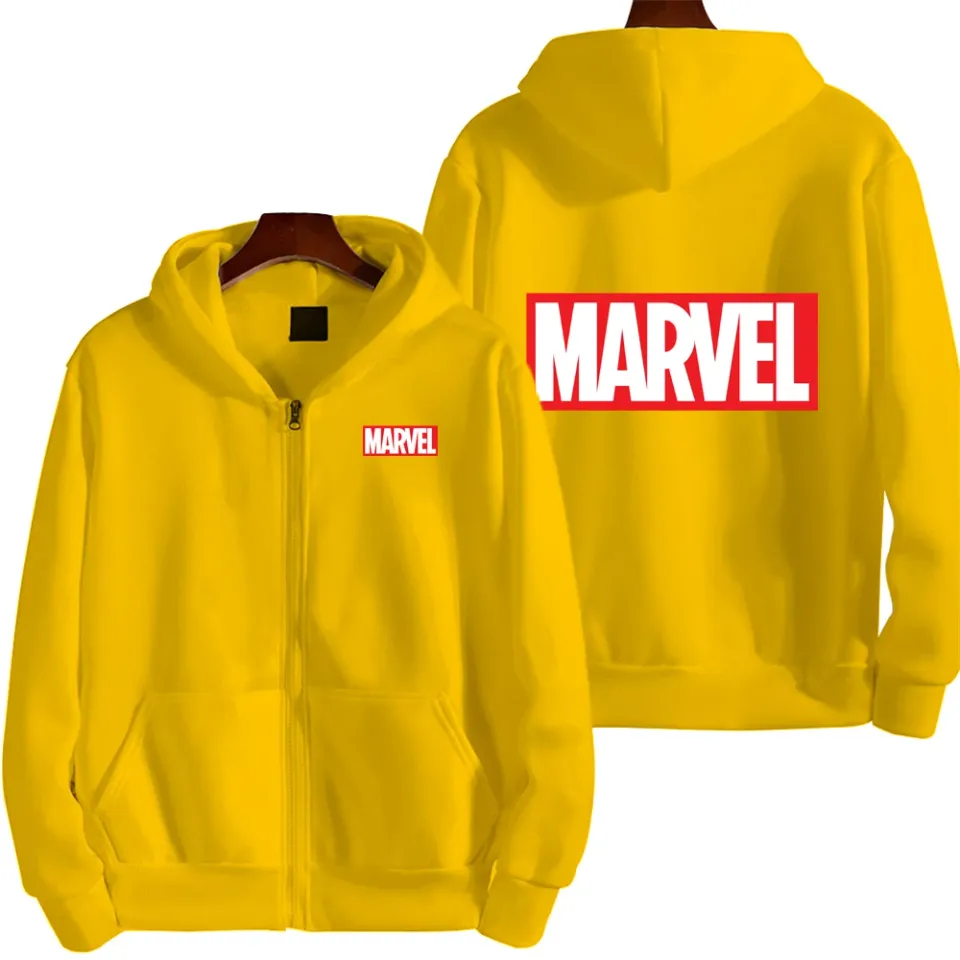 Marvel Logo Spring and Autumn New Men's Zipper Hoodie