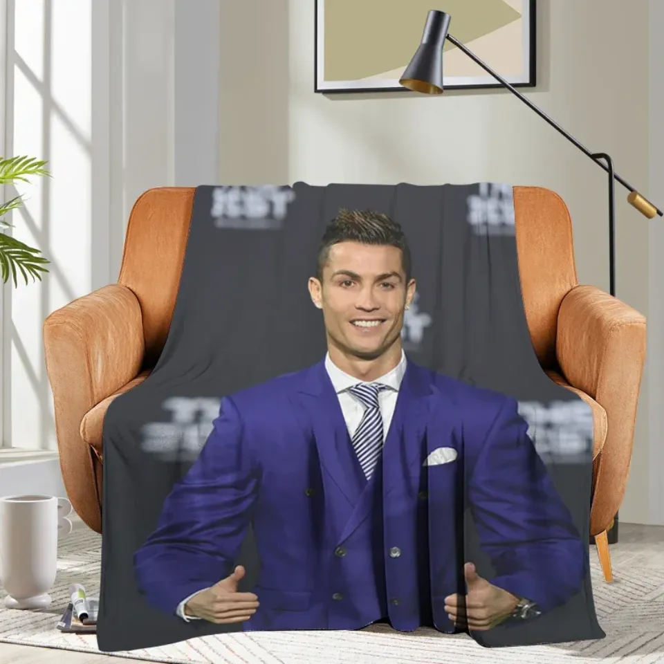 Custom Blanket Sofa Ronaldo CR7 Bed Camping Nap Fluffy Soft Blankets for Winter Warm King Size Microfiber Bedding