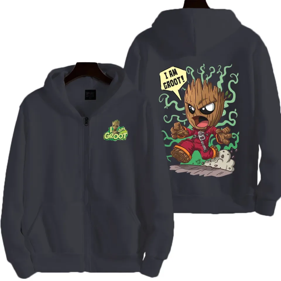 I Am Groot Men Zip Up Hoodie