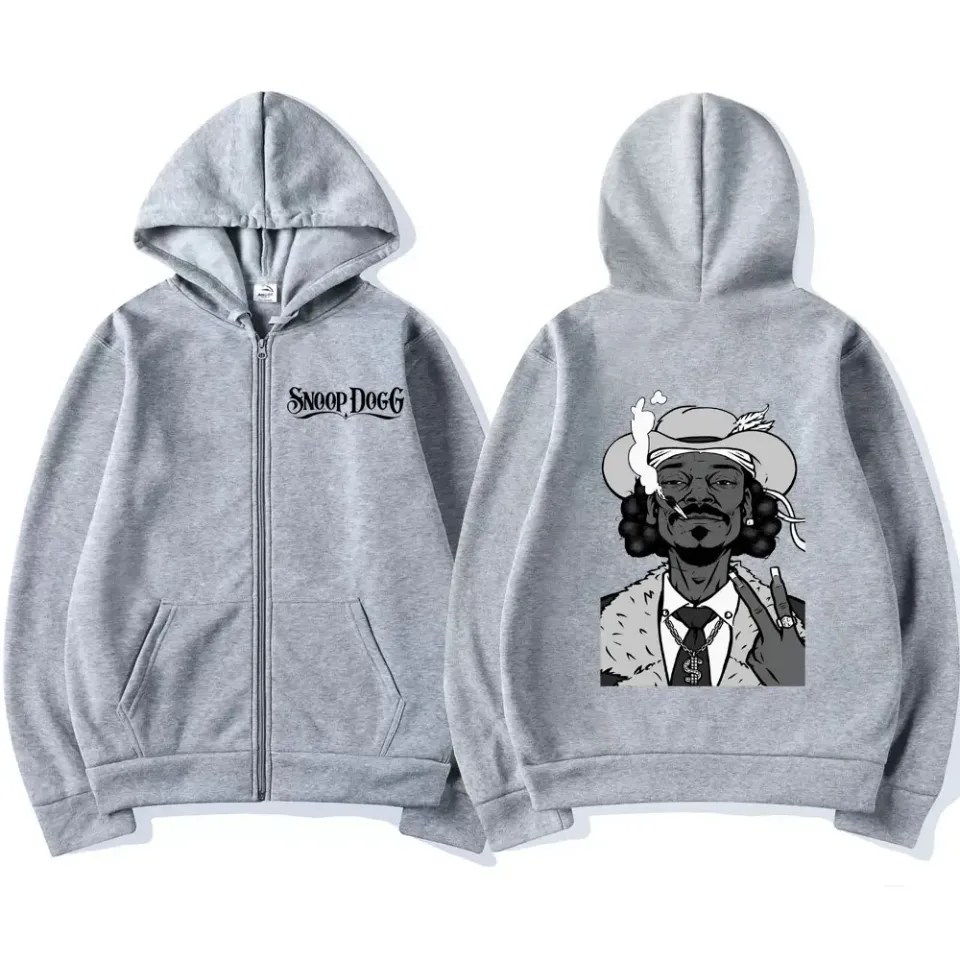 Rapper Snoop Dogg Graphic Zipper Hoodie