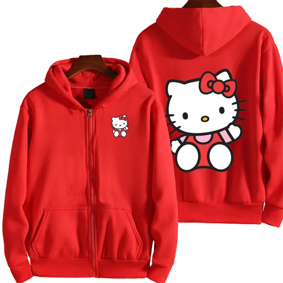 Hello Kitty Red Men Zip Up Hoodie