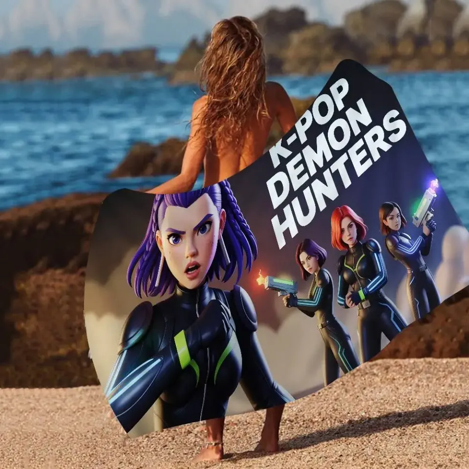 KPop Demon Hunters Beach Towel
