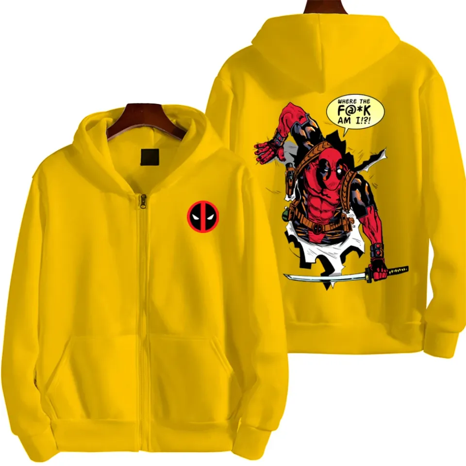 Marvel Deadpool Spring and Autumn New Men's Zipper Hoodie