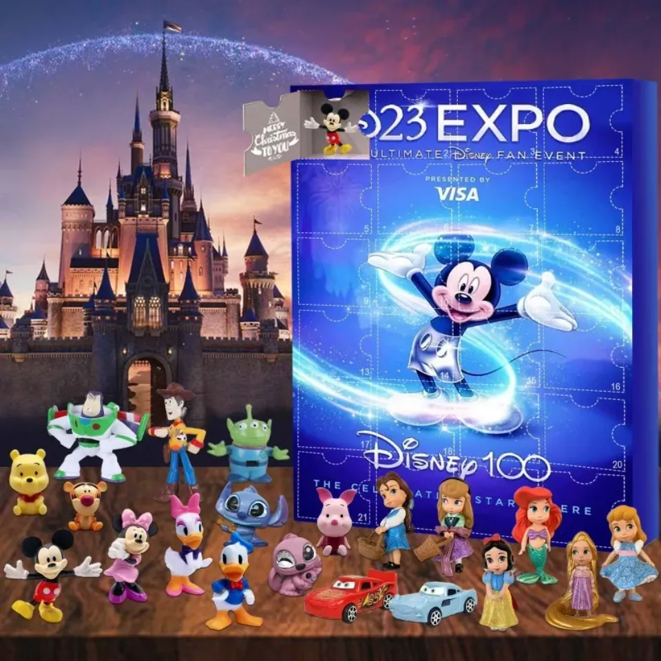 2025 Christmas Mickey Mouse Minnie Advent Calendar Blind Box 24 Days Countdown Surprise Blind Box Random Toys Gifts New Year