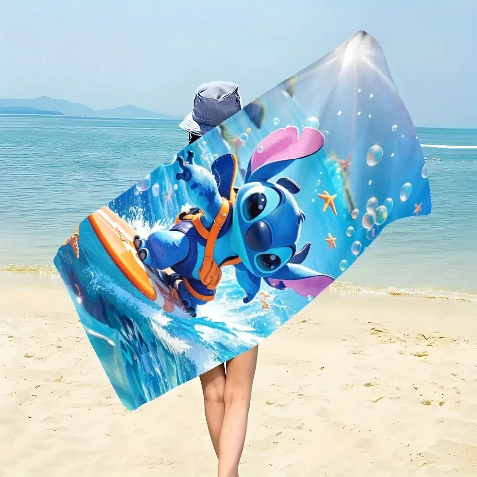 Lilo & Stitch Surfing Beach Towel