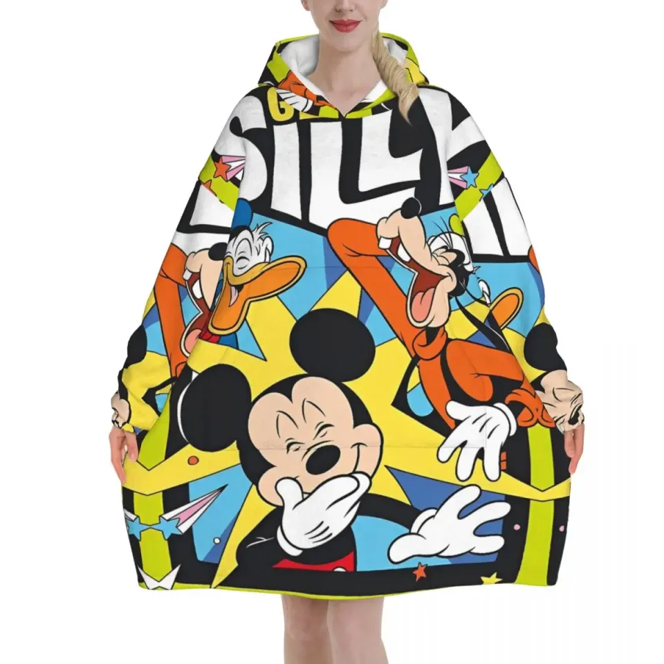 Mickey Mouse Cartoon Blanket Hoodie Oversized