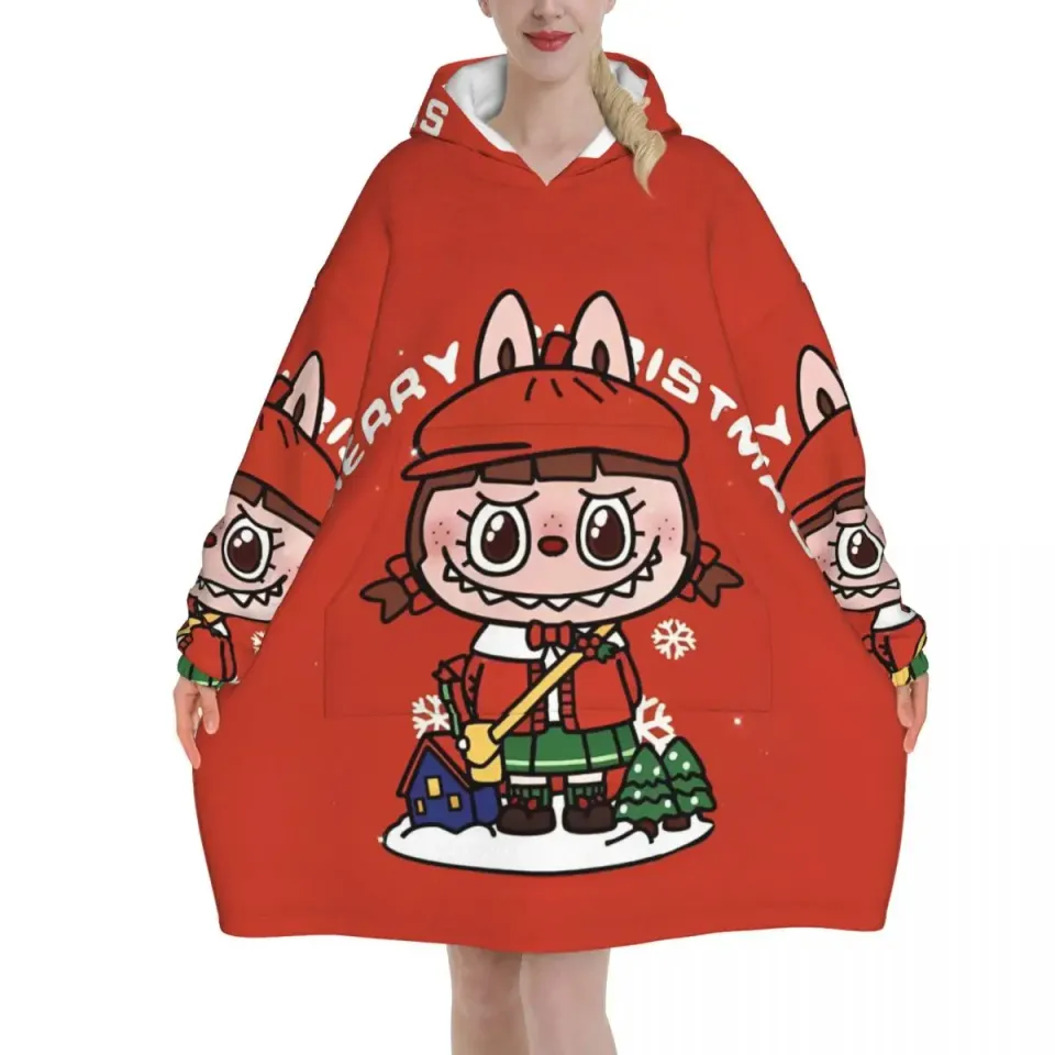 Oversized Labubu Blanket Hoodie