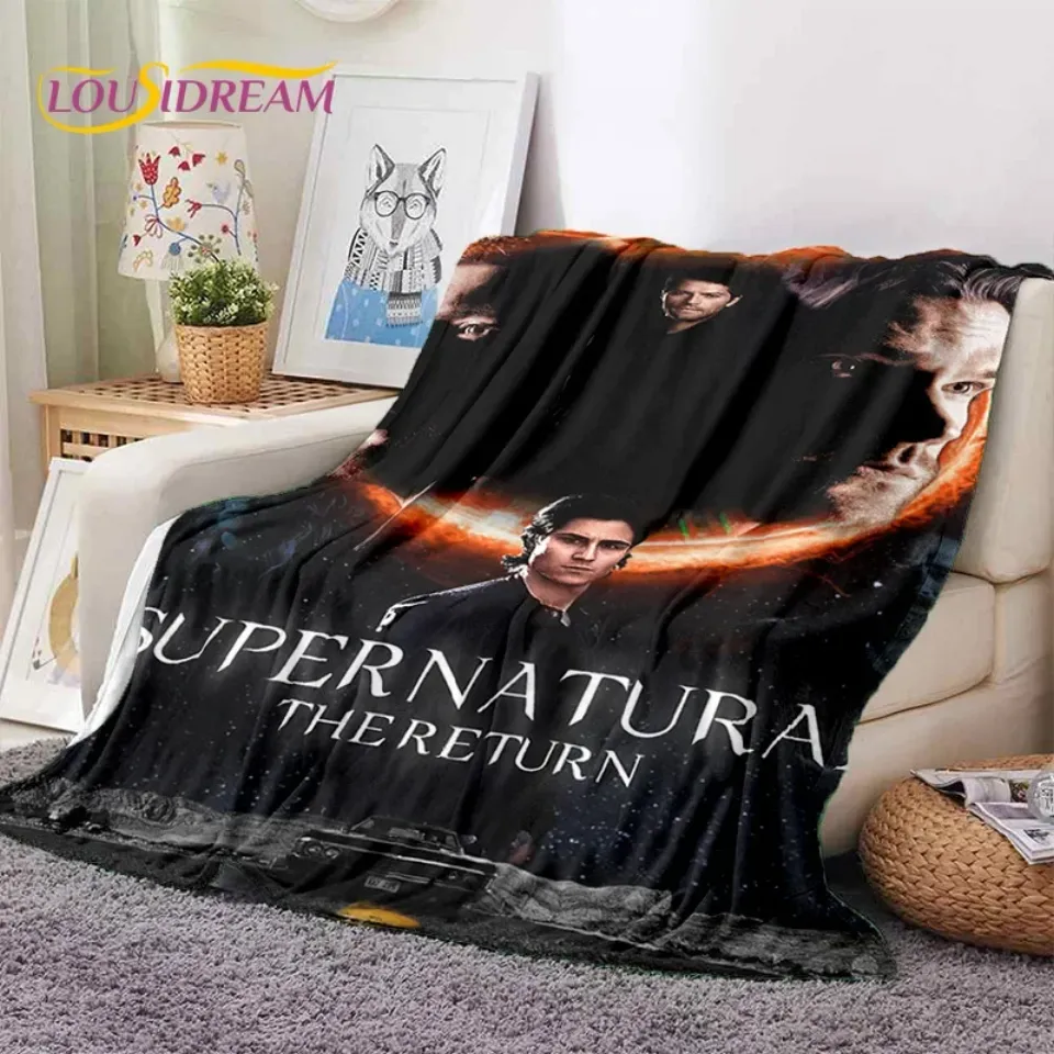 SPN Latest Supernatural Dean Sam Soft Flannel Blankets,Throw Blanket Comfortable Blanket for Picnic Beds Sofa Home Bedroom Gift