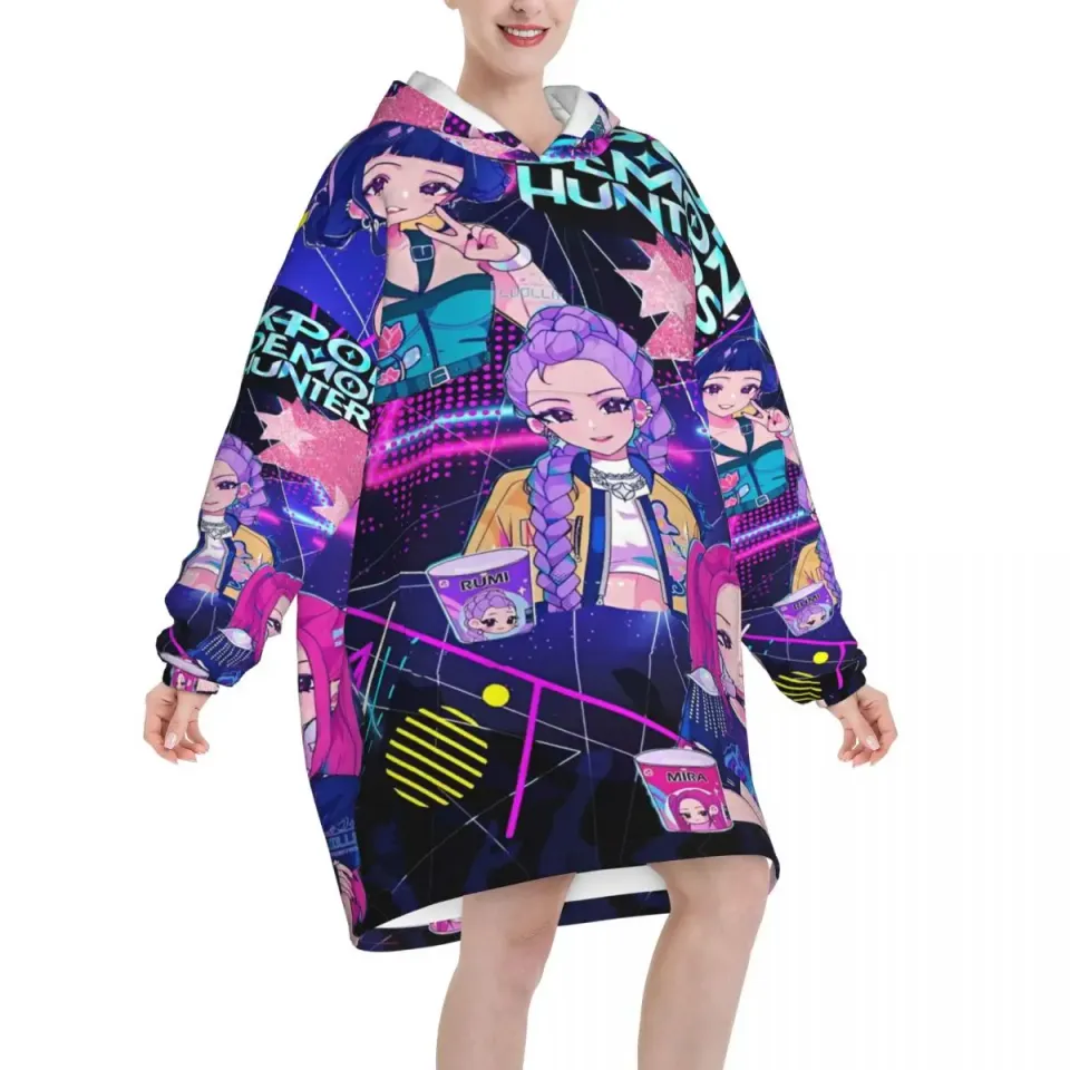 Kpop Demon Hunters Huntrix Blanket Hoodie