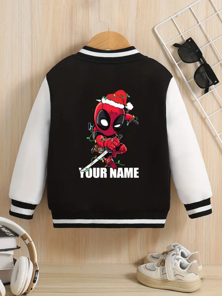 Marvel Boys Baseball Jacket - Christmas Deadpool Chi version print