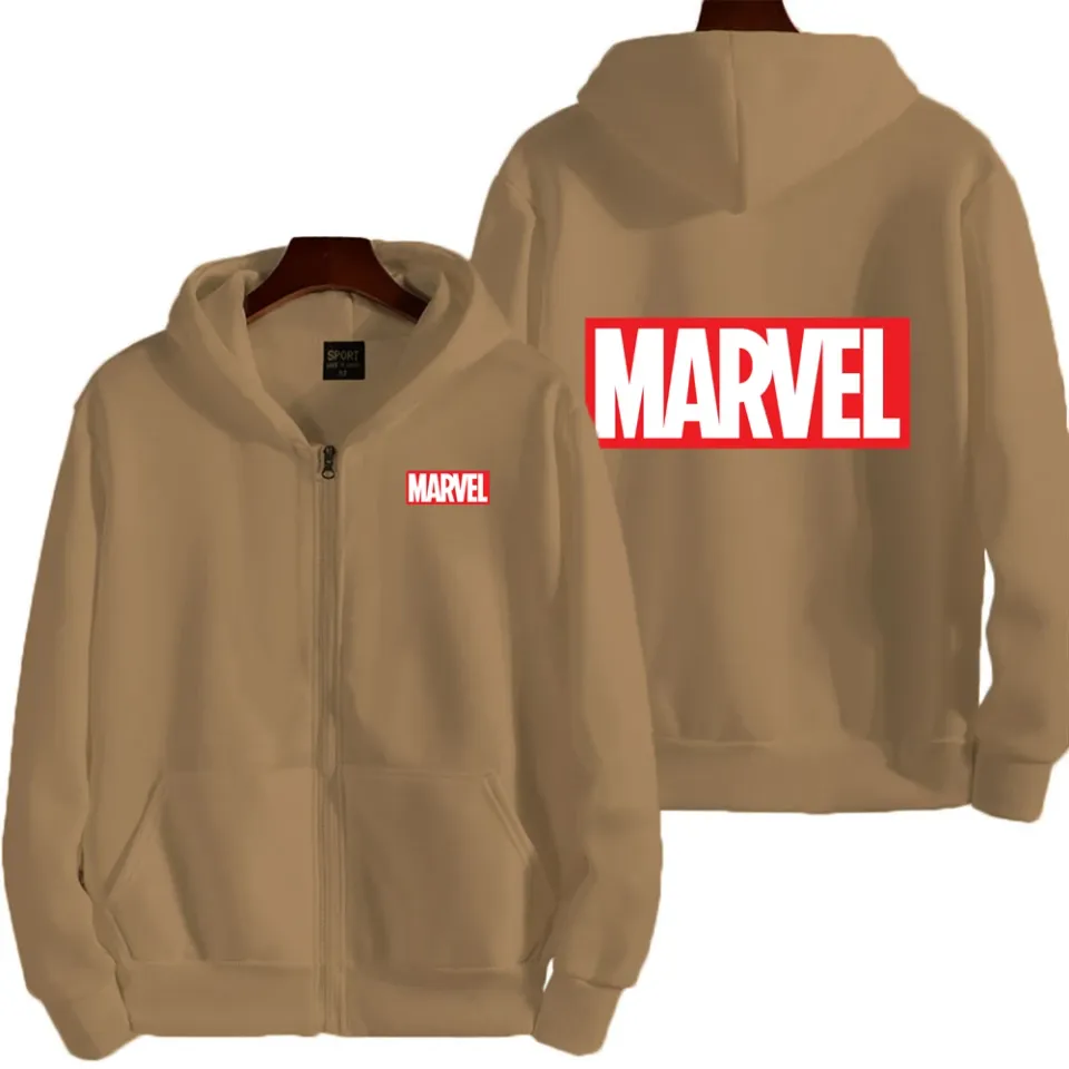 Marvel Logo Spring and Autumn New Men's Zipper Hoodie