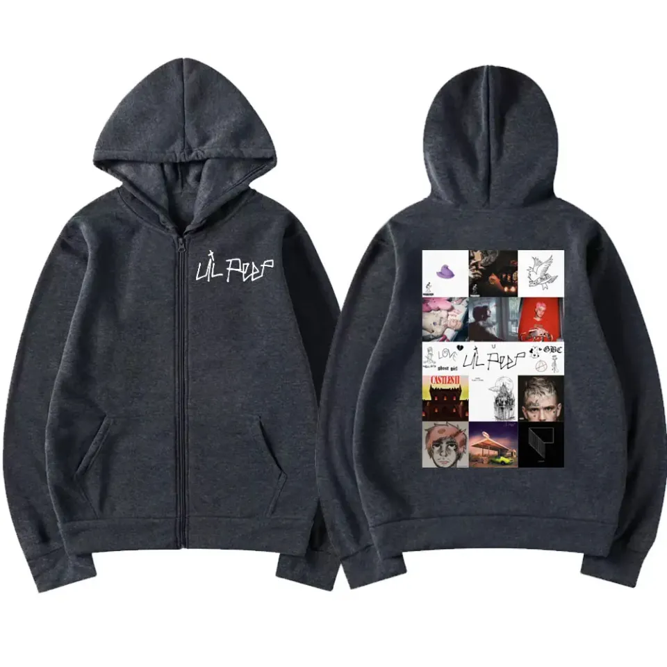 Rapper Lil Peep Music Album Cover Graphic Zipper Hoodie