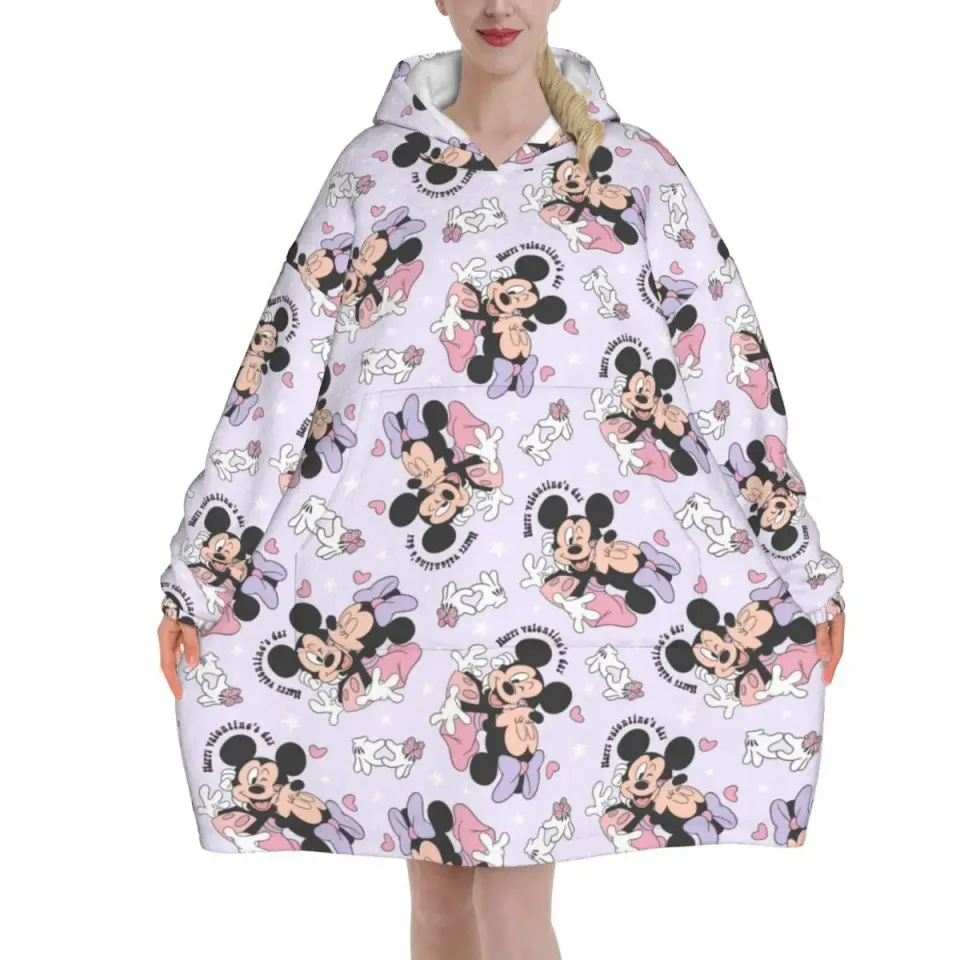 Mickey Mouse Cartoon Blanket Hoodie Oversized