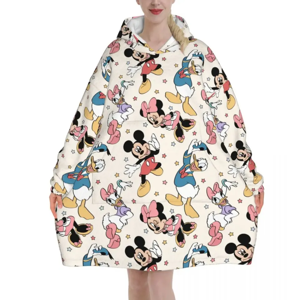 Mickey Mouse Cartoon Blanket Hoodie Oversized