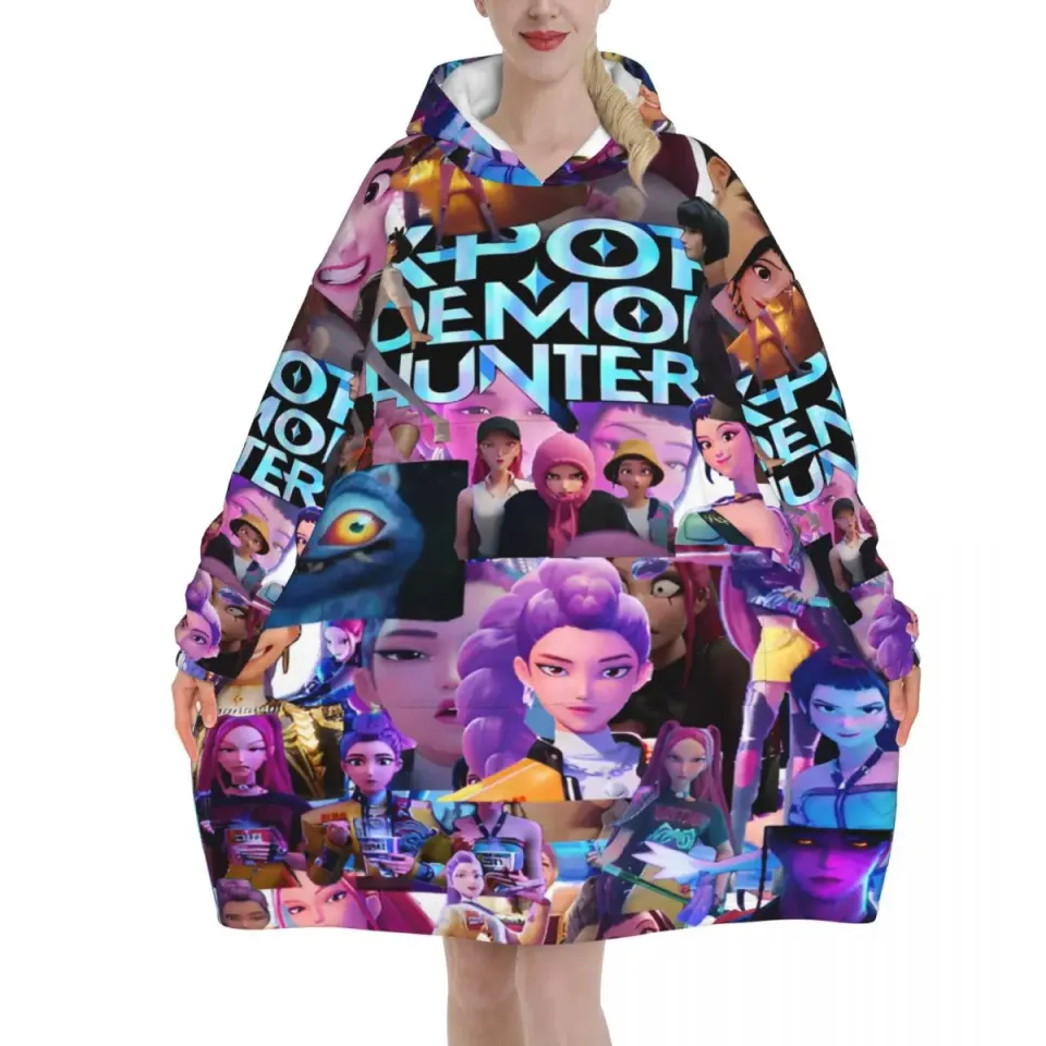 KPop Demon Hunters Huntrix Oversized Blanket Hoodie