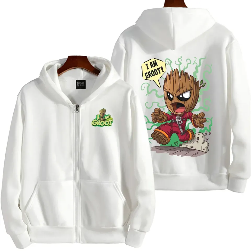 I Am Groot Men Zip Up Hoodie