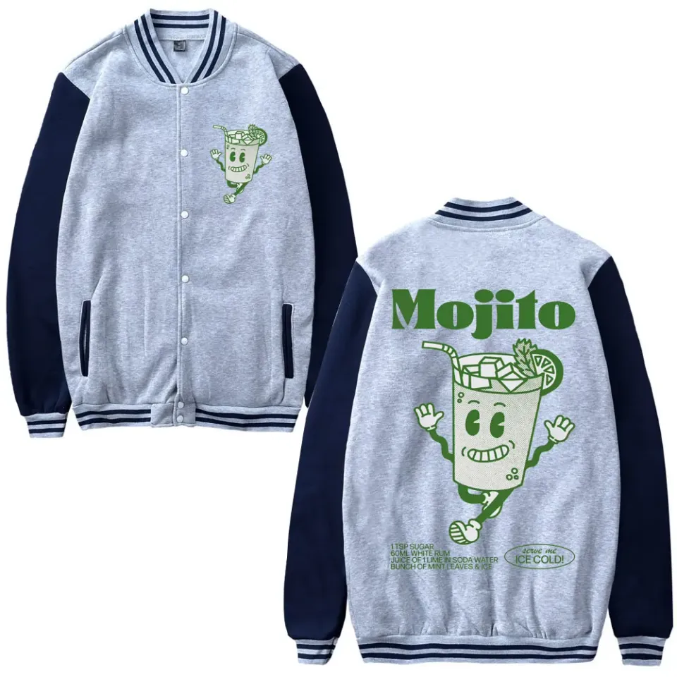 Funny Mojito Cocktail Graphic Baseball Jacket