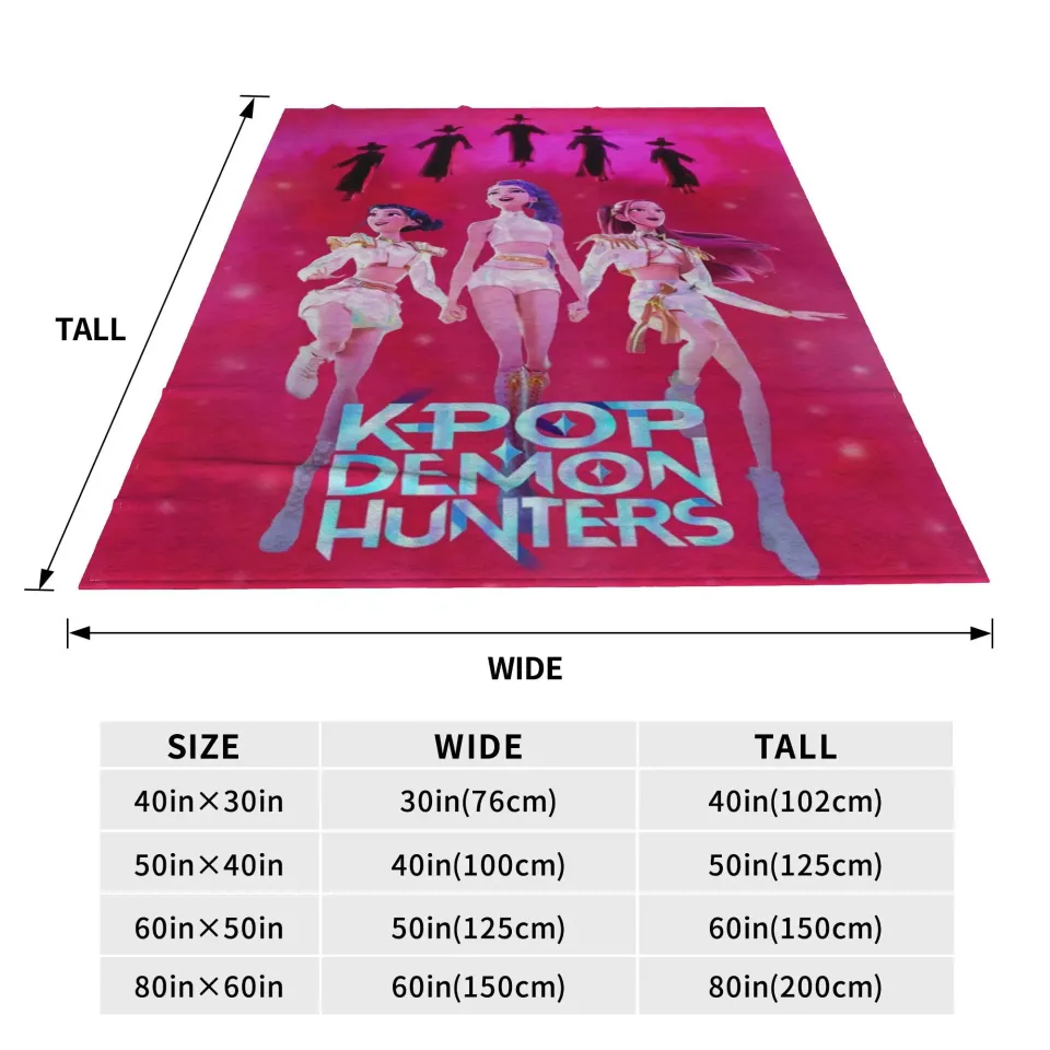 Warm BlanketKids Travel K pop Demon Hunters Throw Blanket  Flannel Bedspread For Outdoor Comfortable Sofa Bed Cover