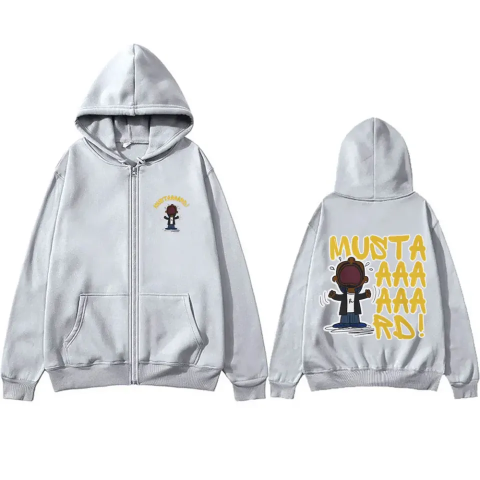 Rapper Kendrick Lamar Not Like Us Mustard Double Sided Zip Hoodie