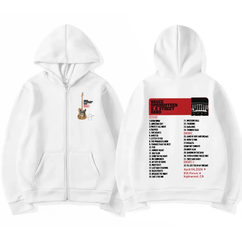 Bruce Springsteen and E Street Band 2024 Tour Zipper Hoodies