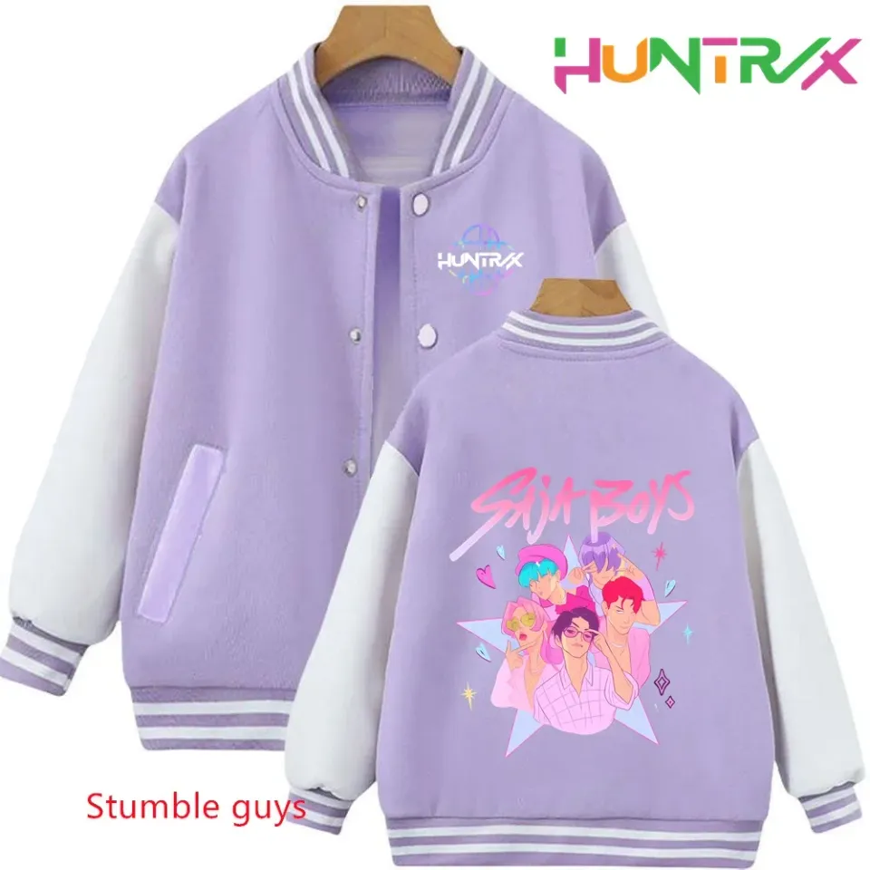 Anime Autumn Winter Kids Kpop Demon Hunters Cartoon Baseball Uniform Jacket Coat Sweatshirts Boys Girls Clothes