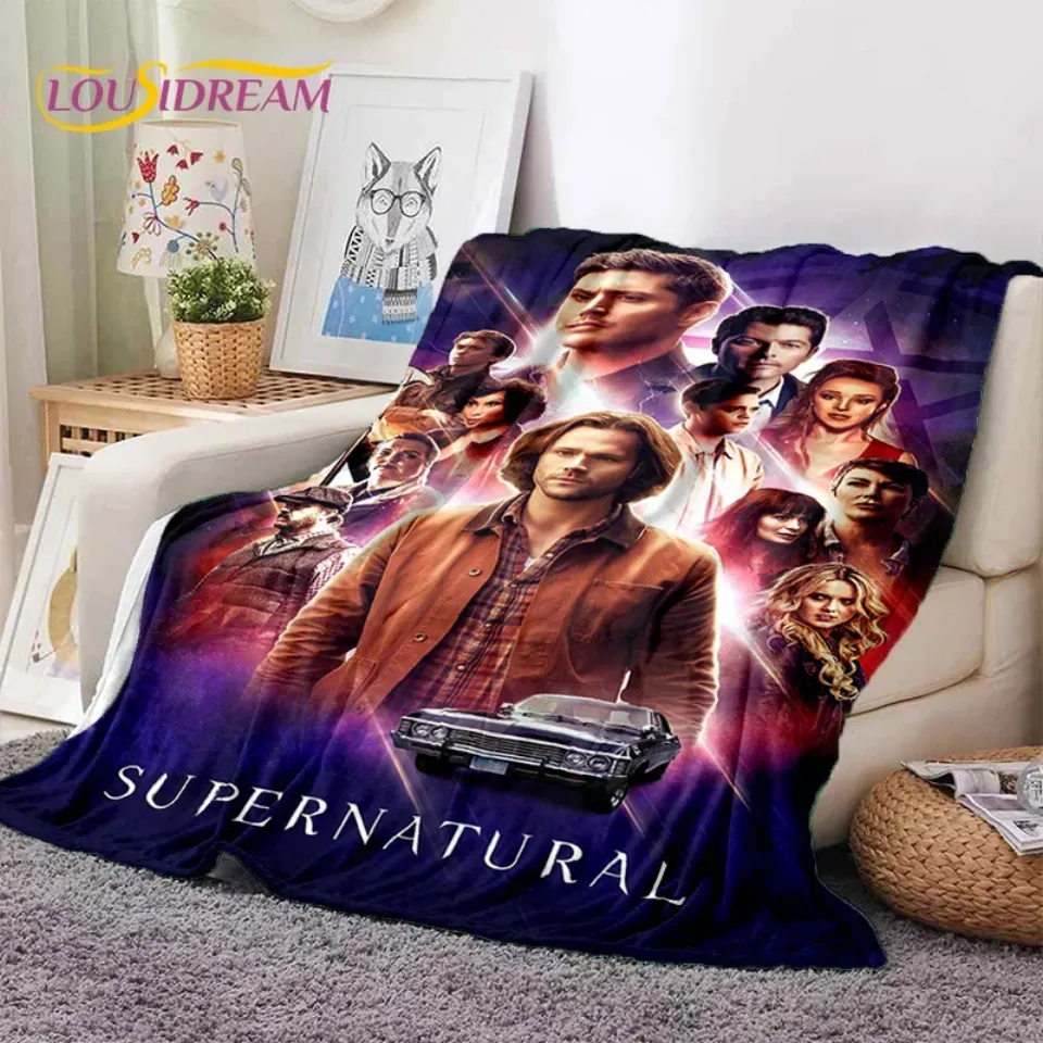 SPN Latest Supernatural Dean Sam Soft Flannel Blankets,Throw Blanket Comfortable Blanket for Picnic Beds Sofa Home Bedroom Gift