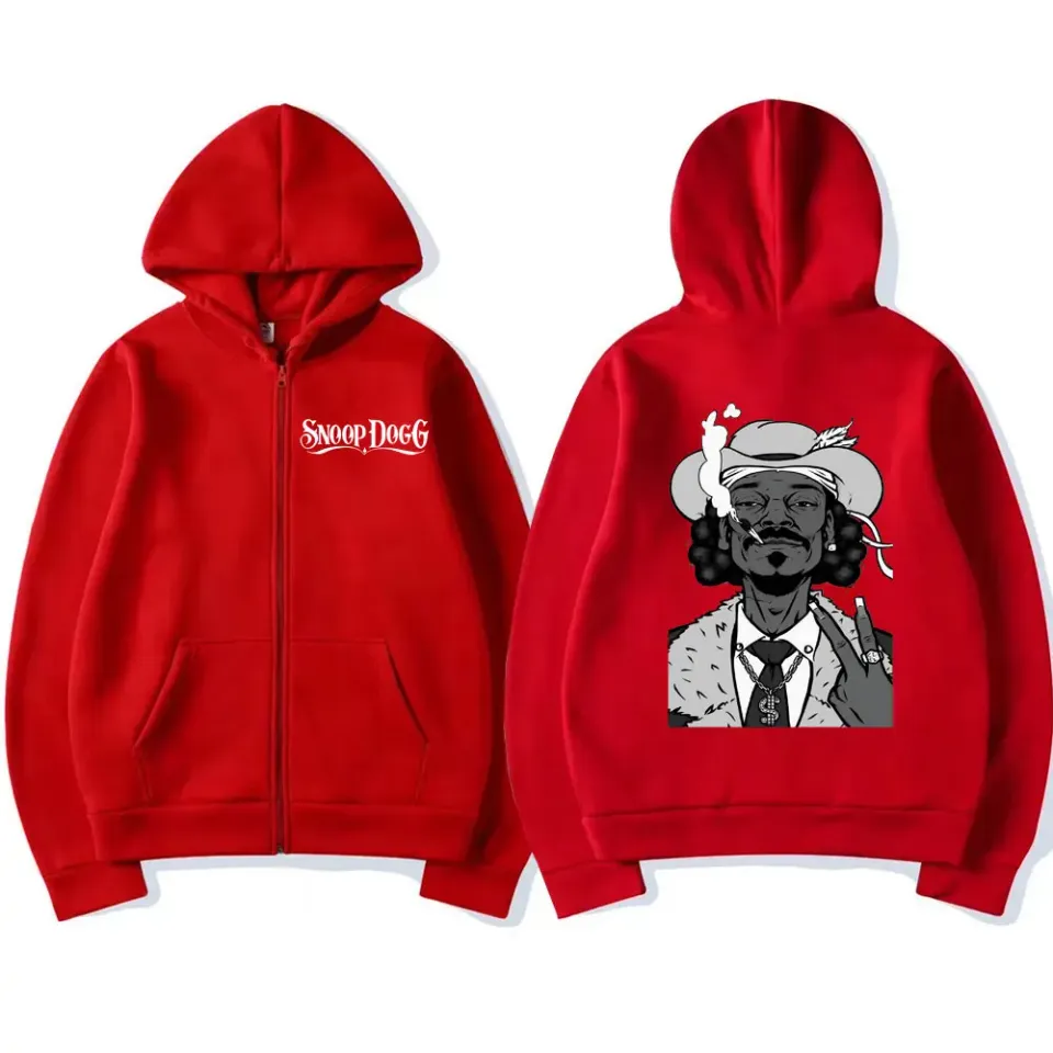 Rapper Snoop Dogg Graphic Zipper Hoodie