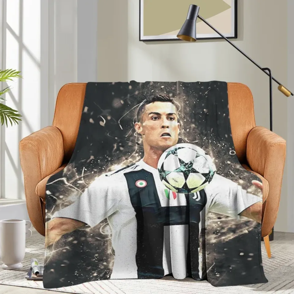 Custom Blanket Sofa Ronaldo CR7 Bed Camping Nap Fluffy Soft Blankets for Winter Warm King Size Microfiber Bedding