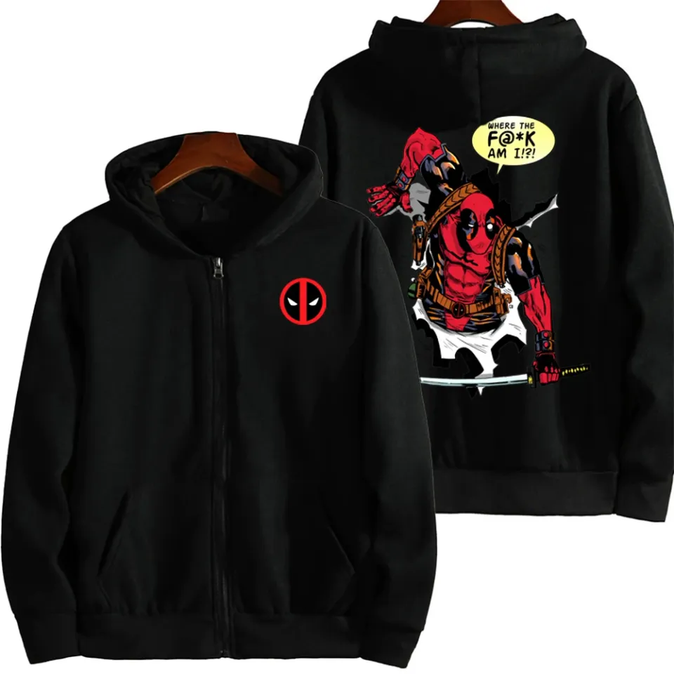 Marvel Deadpool Spring and Autumn New Men's Zipper Hoodie