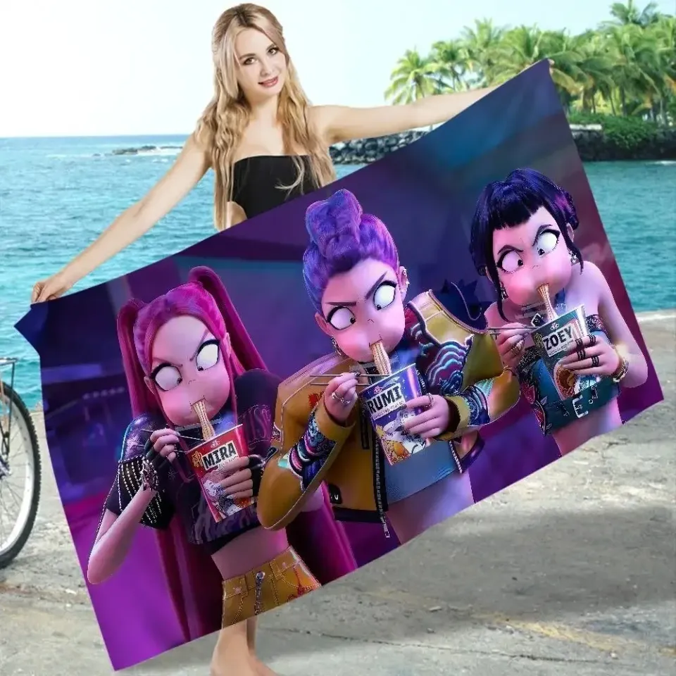 Demon Hunter AnimeTowel Beach Quick Dry Pool Towels Gym Shower Camping sports Large beach towel Children Gift towel