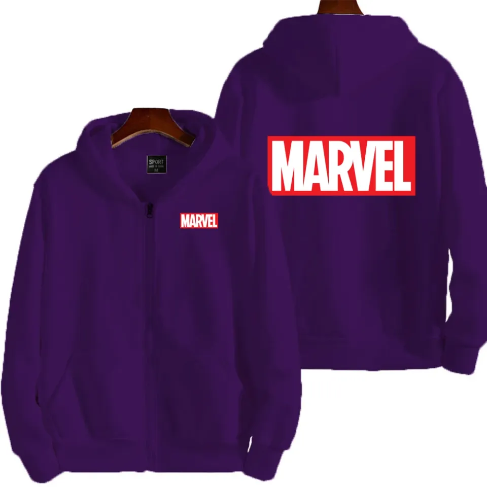Marvel Logo Spring and Autumn New Men's Zipper Hoodie