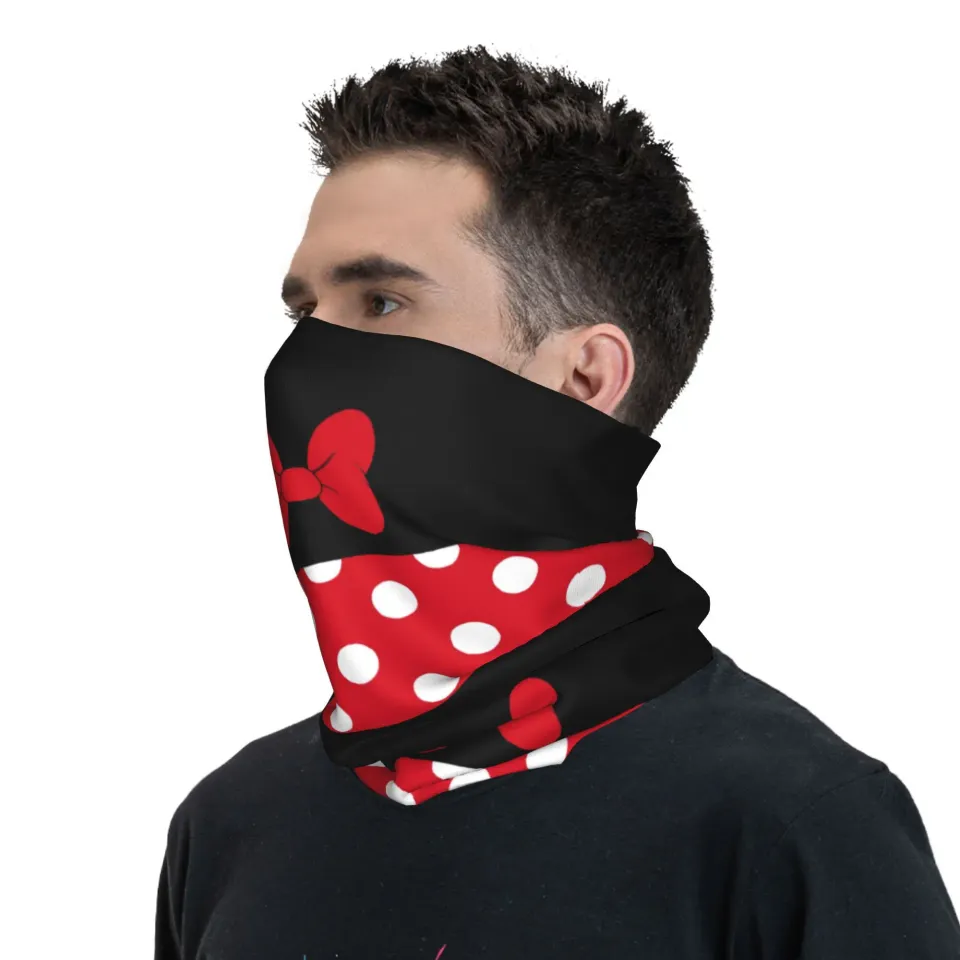 Minnie Mouse Cartoon Polkadot Face Mask Scarf