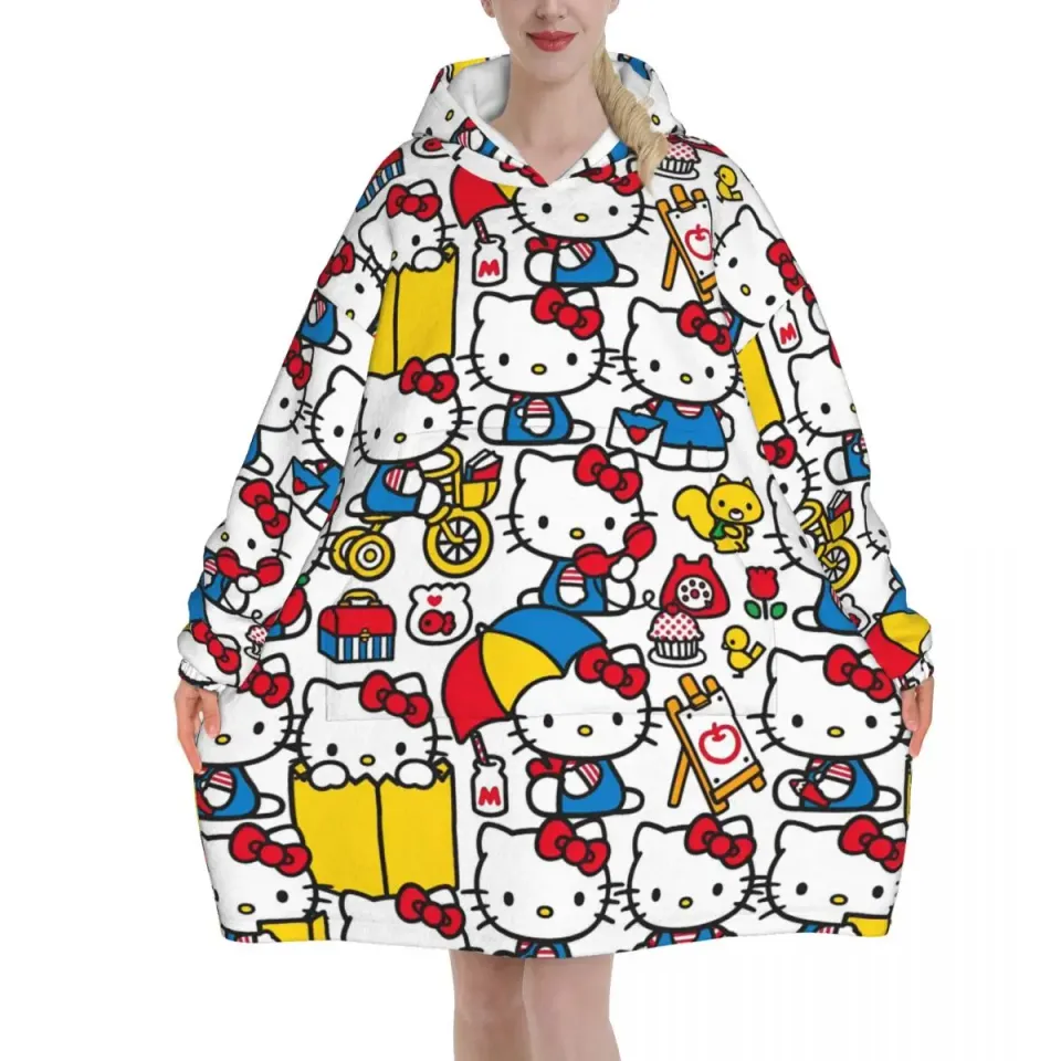 Hello Kitty Cartoon Blanket Hoodie