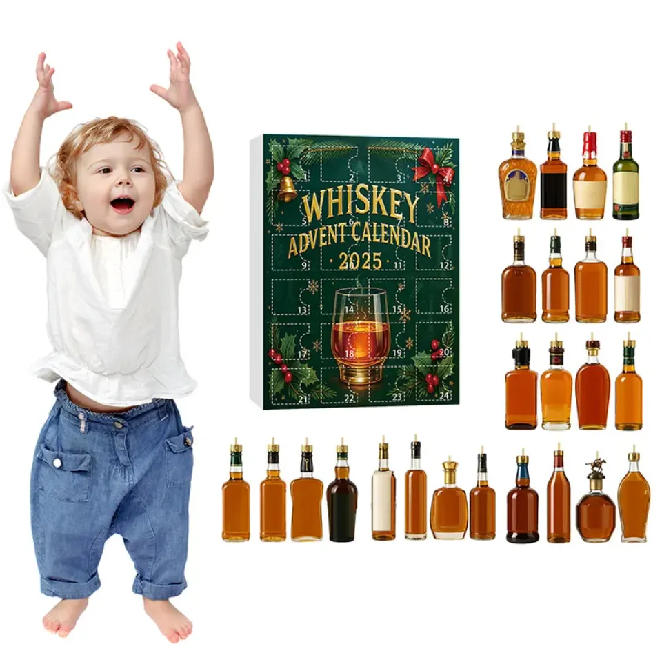 Creative Wine Bottle Acrylic Hanging Decoration Christmas Advent Calendar Blind Box Christmas Tree Pendant Kpop Advent Calendar