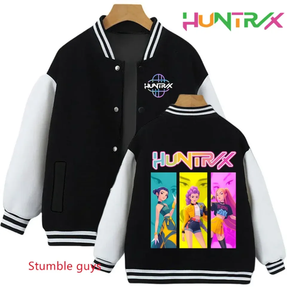 Anime Autumn Winter Kids Kpop Demon Hunters Cartoon Baseball Uniform Jacket Coat Sweatshirts Boys Girls Clothes