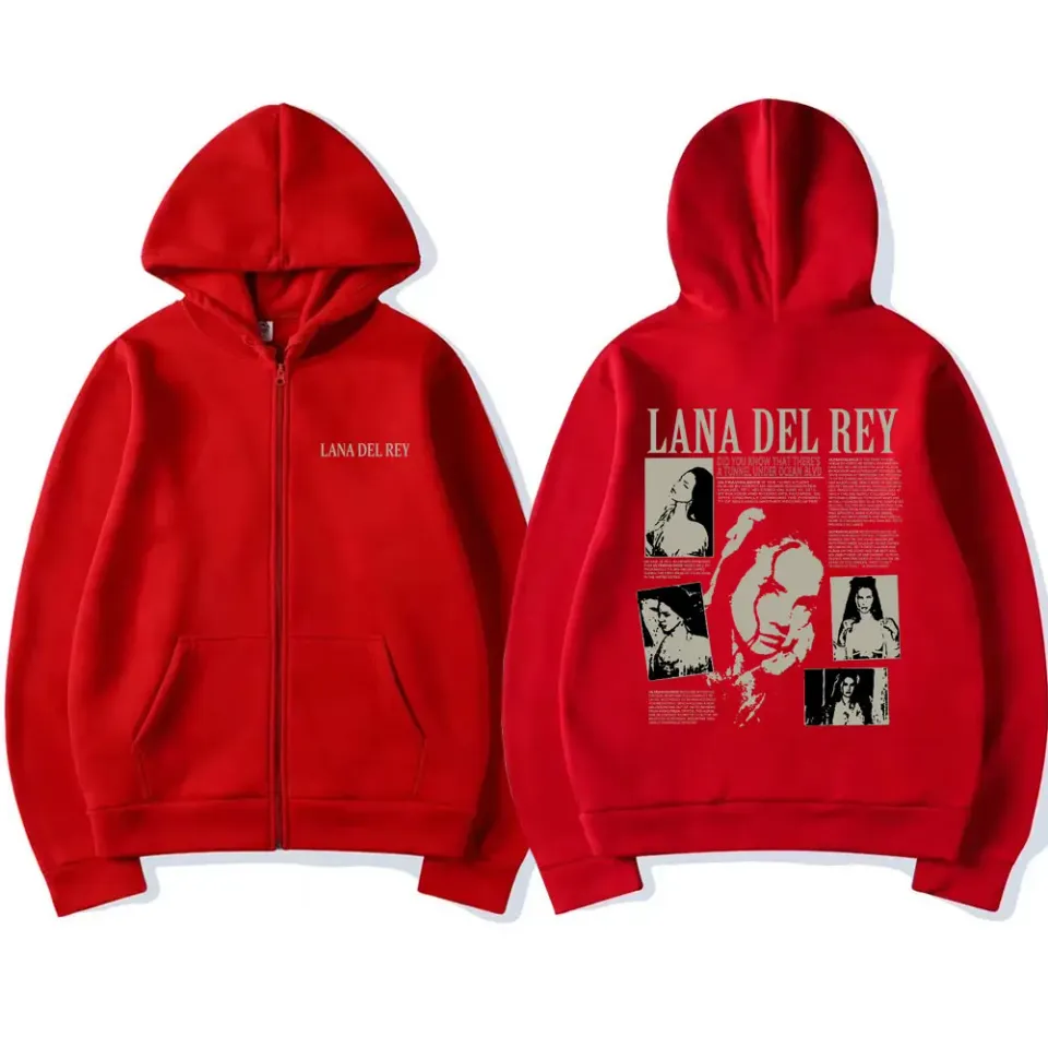 Singer Lana Del Rey Music Album Did You Know That There's A Tunnel Under Ocean Blvd Zipper Hoodie Men Women Loose Zip Up Jacket
