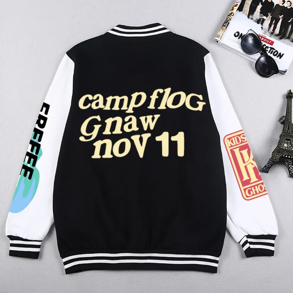 Kanye West Jacket For Men Hip Hop Street Baseball Uniform, Lucky Me I See Ghosts Fashion Print y2k Coat Warm Oversized Jackets