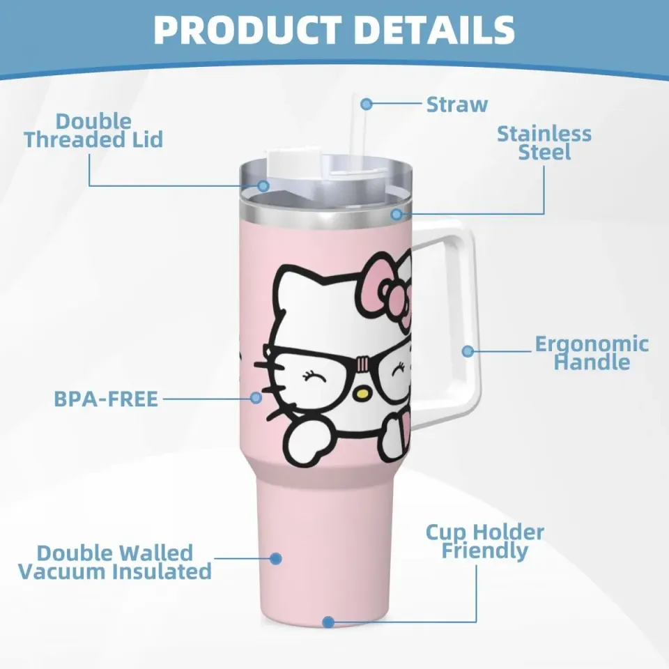Hello Kitty Tumblers 40 oz With Handle | Christmas Gift