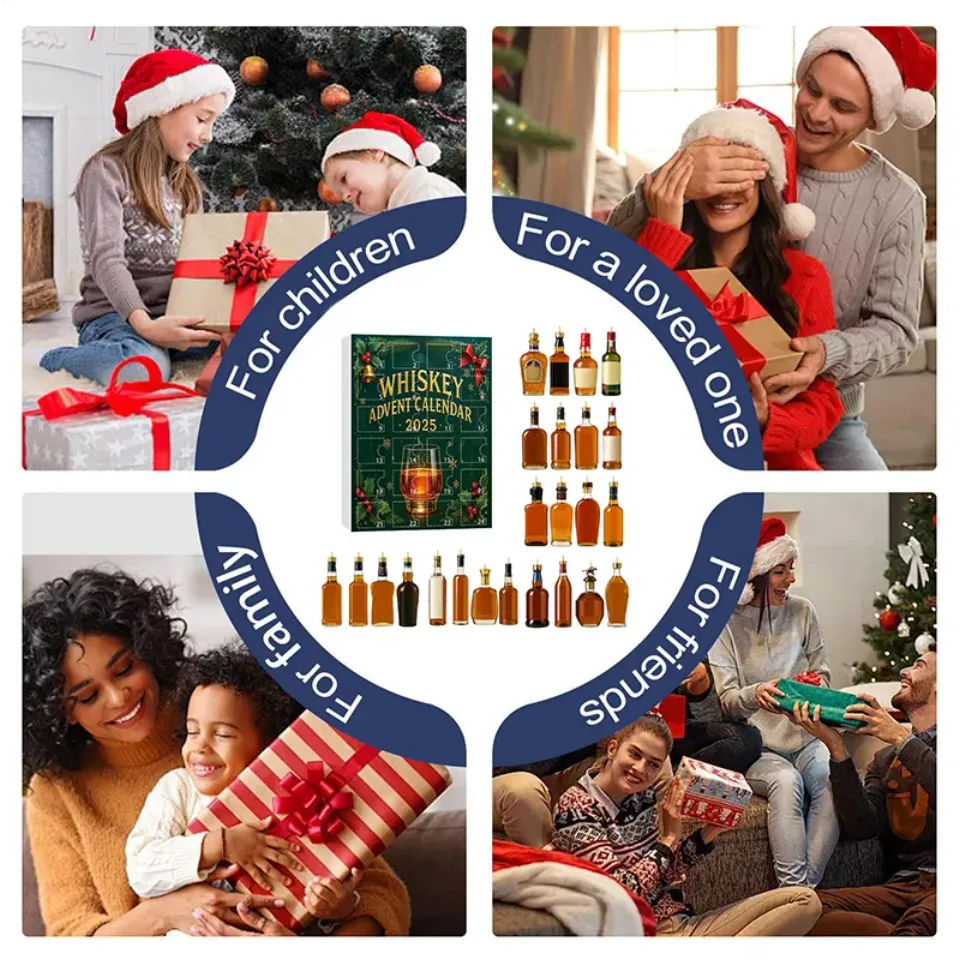 Creative Wine Bottle Acrylic Hanging Decoration Christmas Advent Calendar Blind Box Christmas Tree Pendant Kpop Advent Calendar