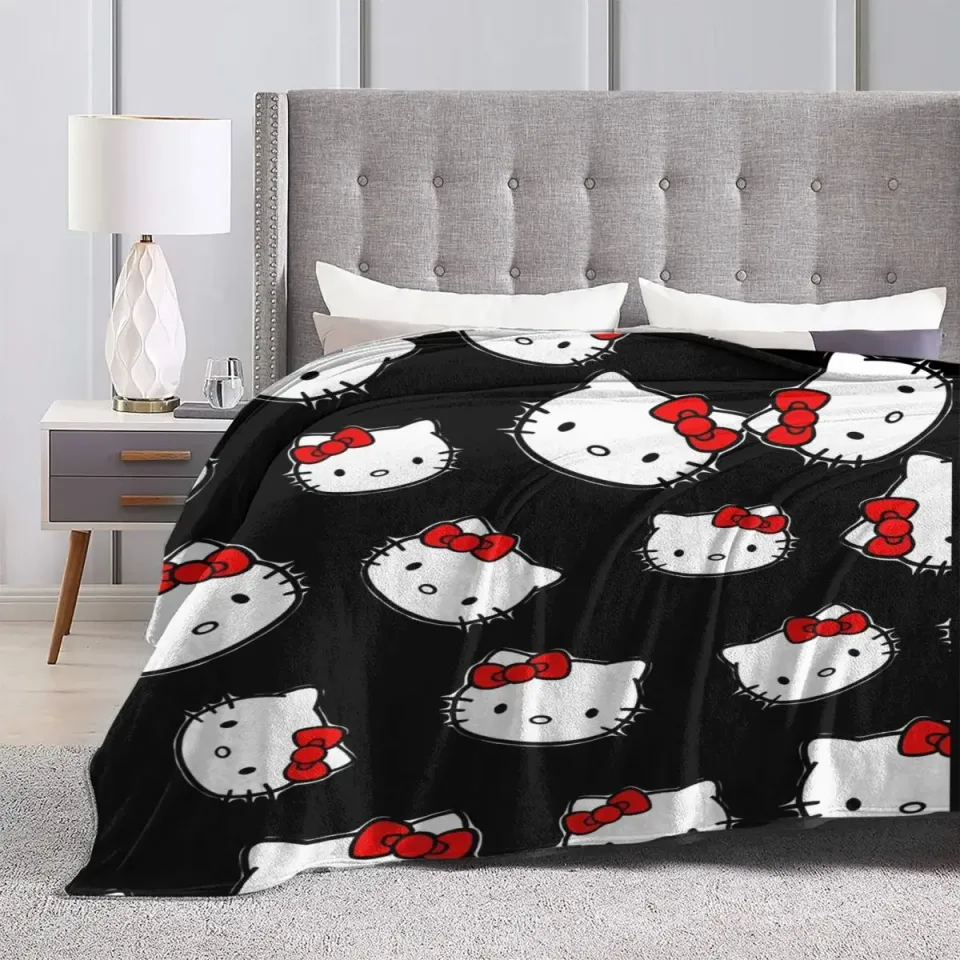 Hello Kitty Head Fleece Blanket