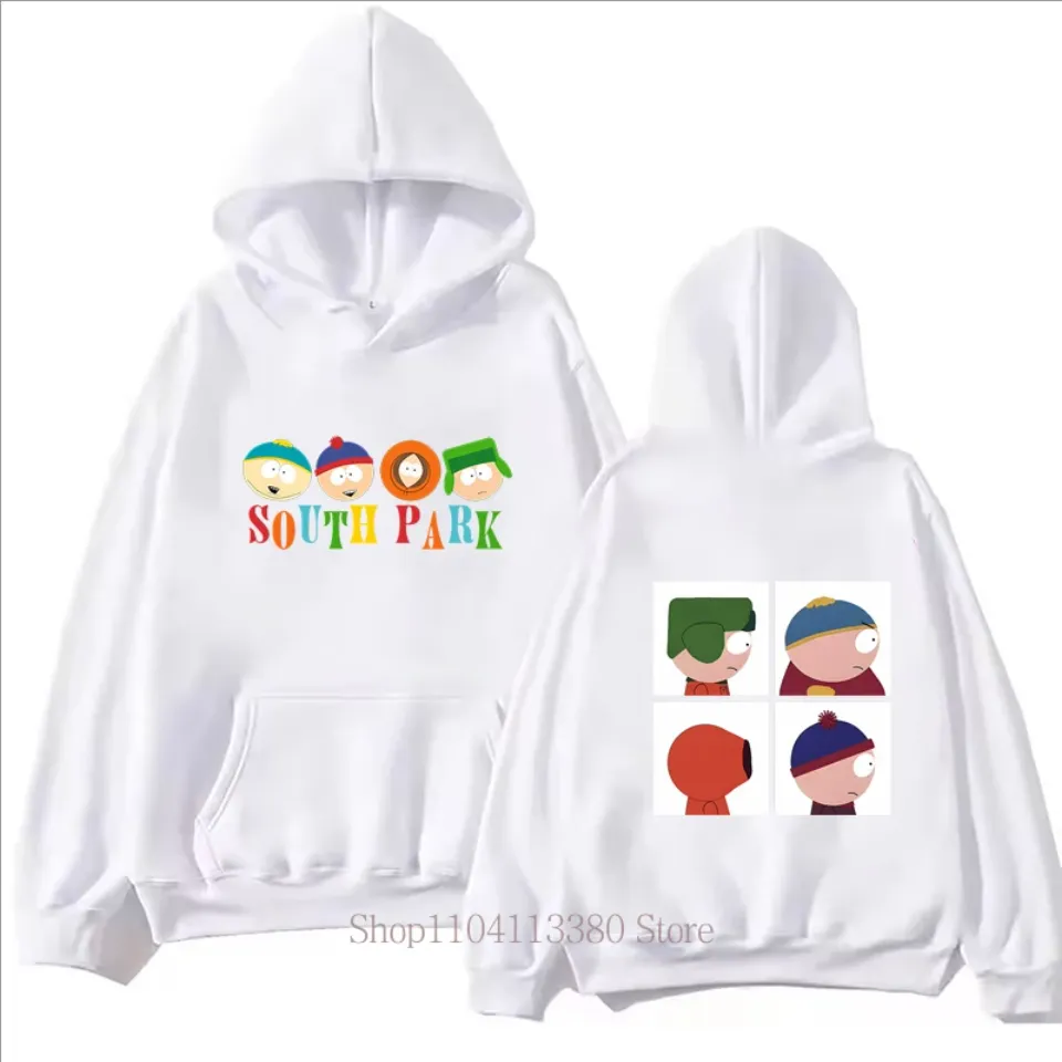 Men Clothing South Park Cute Print Hoodies Fall Winter Women Casual Fashion Long Sleeve Tops Y2K Fleece Pullover Sweatshirts