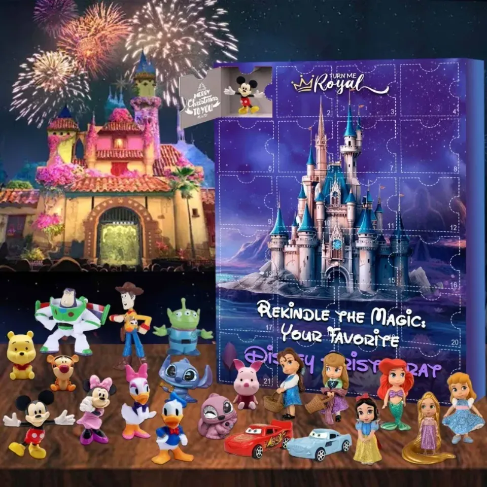 2025 Christmas Mickey Mouse Minnie Advent Calendar Blind Box 24 Days Countdown Surprise Blind Box Random Toys Gifts New Year