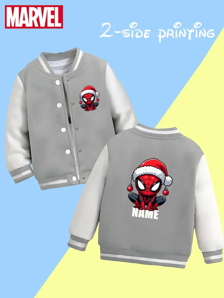 Marvel Boys Baseball Jacket - Cute Christmas Spider-Man print