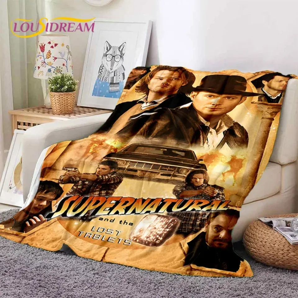 SPN Latest Supernatural Dean Sam Soft Flannel Blankets,Throw Blanket Comfortable Blanket for Picnic Beds Sofa Home Bedroom Gift